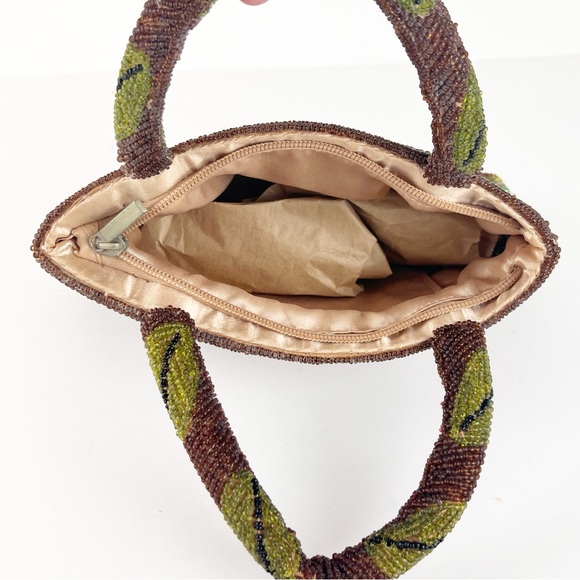 VTG 1990’s Coca Cola Soda Beaded Handbag Purse Beaded Handles Zip Closure - Picture 4 of 13